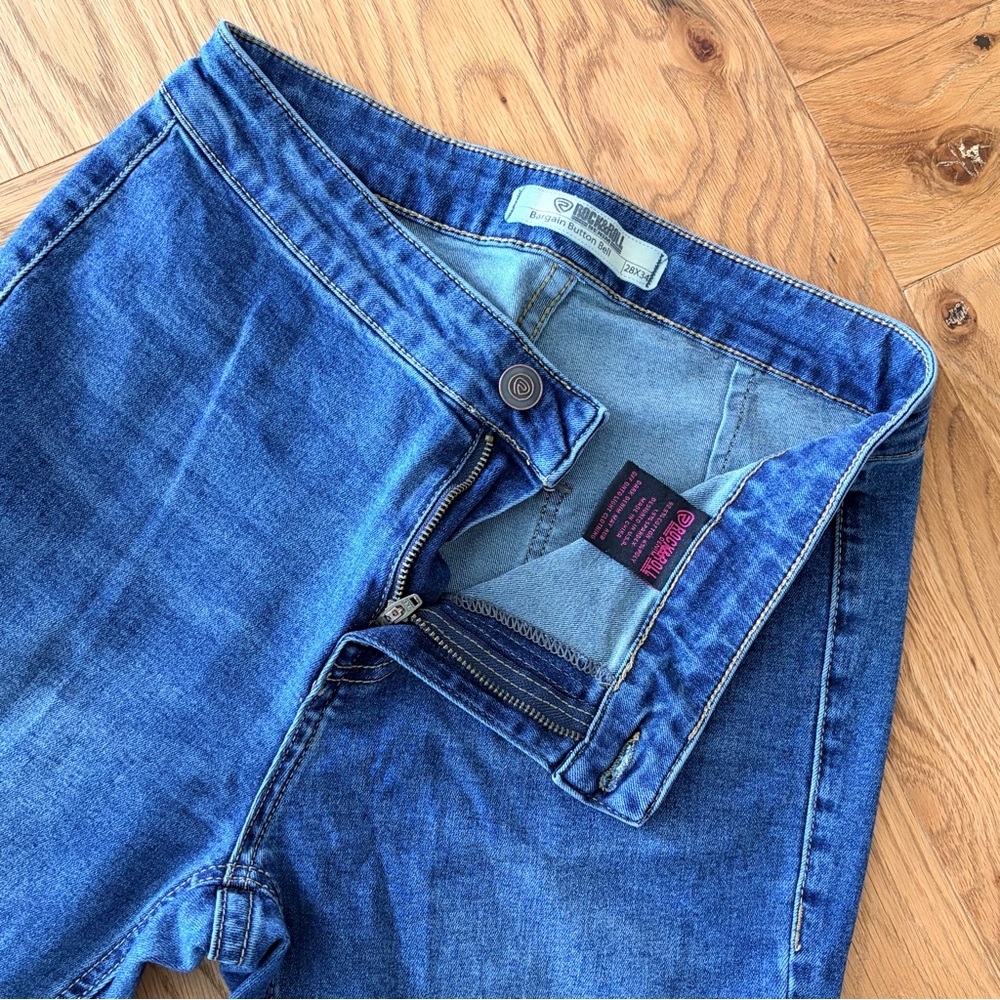 Rock & Roll Denim Women's Bargain Button Bell flare jeans